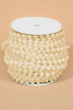 8mm X 25yds Pearl Garland Ivory