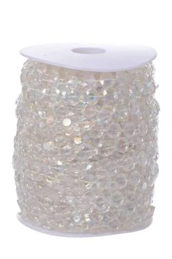 1cm X 30yds Acrylic Round Bead Garland Clear/iridescent