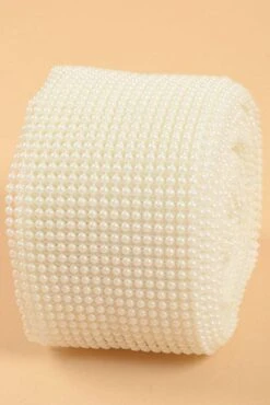 4.5" X 10yds Pearl Mesh Wrap Ivory