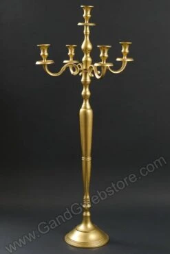 17" X 47" Aluminum Candelabra Gold