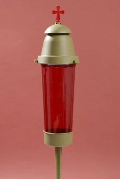 17" Plastic Cemetery Light Red/gold