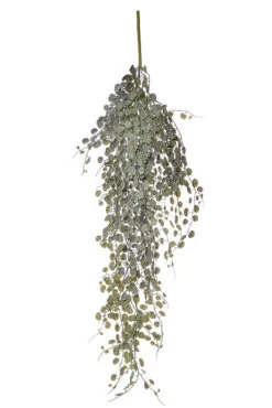 38" Plastic Hanging Weathered Button Leaf Bush Grey/Green