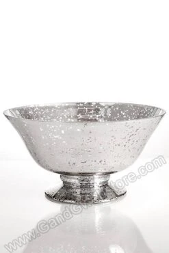 10.25" X 5.25" Mercury Glass Bowl Silver