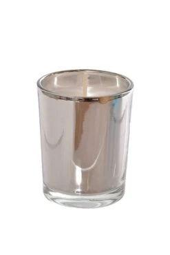 Votive Candle W Glass Silver Pkg/25