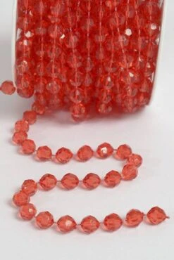 10yds Bead Garland Roll Red