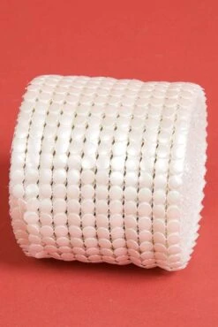4.5" X 10yds Flat Pearl Mesh Wrap Pearl White