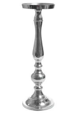 15.5" Aluminum Candle Holder Silver