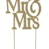 9" Rhinestone Mr&mrs Cake Topper Gold