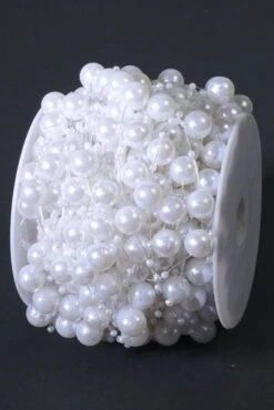 3mm/12mm X 45yds Pearl Garland White
