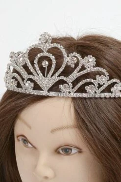 2.75" Rhinestone Tiara Crystal Silver