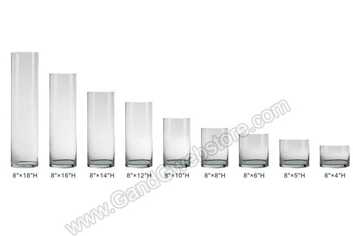 8" X 8" Cylinder Glass Vase Clear - Image 2
