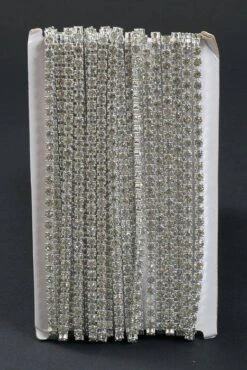 12yds Round Diamond Rhinestone Garland Silver