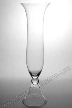 21.5" Flat Top Glass Vase Crystal Clear