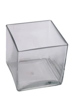 7" X 7" X 7" Cube Glass Vase Clear