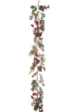 6Ft Pinecone & Berry Garland Green/Red