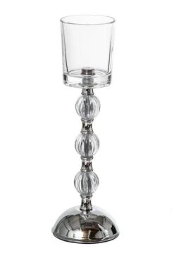 11.5" Glass Candle Holder Clear