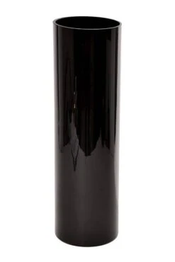 6" X 20" Cylinder Glass Vase Black