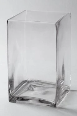 6" X 6" X 10" Glass Square Vase Clear