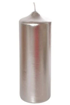 2.8" X 8" Premium Pillar Candle Silver
