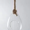 13" Glass Hanging Teardrop Terrarium Clear