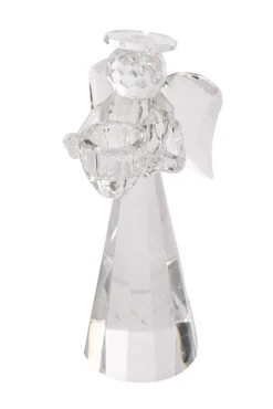 8" Crystal Angel Candle Holder Clear