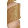 4" X 10Yds Vintage Glitter Ribbon Gold