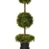 54" Plastic Boxwood Wreath Base Double Ball Urn Two Tone Green