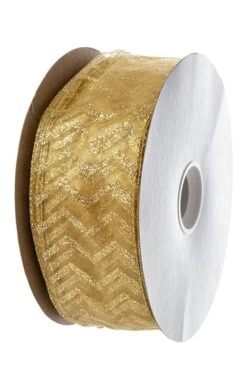 2.5" X 50yds Chevron Glitz Gold/gold