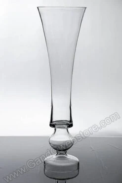 7" X 5.25" X 23.5" Glass Vase Clear