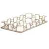 13.75"/ 17.75" Metal/mirror Rectangular Tray Gold