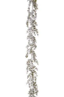 6Ft Iced Eucalyptus Garland (Snow/Green)