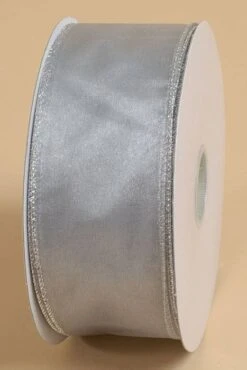 2.5" X 50yds Sheer Essence Wired Ribbon Silver