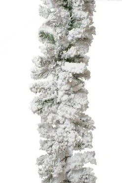 9 Ft X 12" Blackmore Snow Garland Green/snow