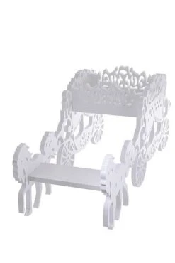 27.5" X 10" X 12" Carved Carriage White