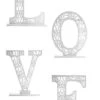 20.25" Carved Letter "love" White