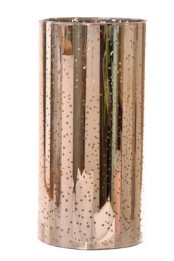 4" X 8" Mercury Glass Candle Mercury Gold