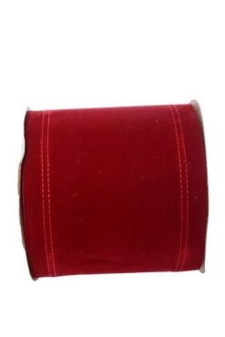 6" X 20yds Wired Velvet Ribbon Holiday Red