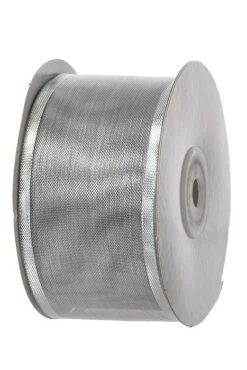 2" X 25yds Wired Metallic Organza Ribbon Silver
