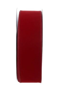 2.5" X 50yds Wired Value Velvet Holiday Red/red