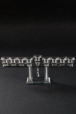 14" X 5.75" Crystal 9-lite Candle Holder Clear