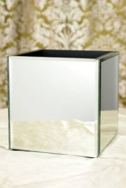 6" Cube Mirror Container Box