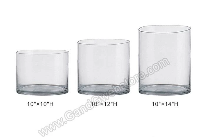 10" X 10" Cylinder Glass Vase Clear - Image 2