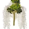 37.5" Silk Wisteria Hanging Spray White Pkg/12