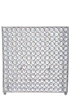 12" Square Crystal Bead Card/money Box Silver