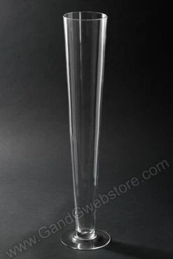 5" X 4.25" X 23.5" Fluted Glass Vase Clear