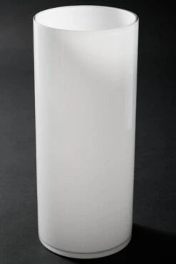 5" X 12" Cylinder Glass Vase White