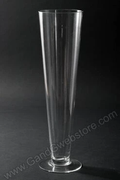 4.25" X 4.25" X 15.75" Fluted Glass Vase Clear