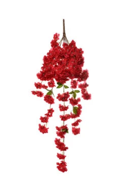 39" Peach Blossom Hanging Bush Red