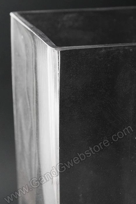 4.75" X 6" X 15.5" Tapered Square Glass Vase Clear - Image 2