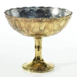 8" X 7" Glass Desiray Compote Gold